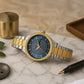 Titan Karishma Wedding Edit Quartz Analog with Day and Date Blue Dial Stainless Steel Strap Watch For Men 1650bm05