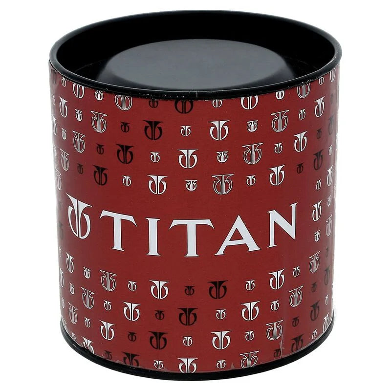 Titan Quartz Analog with Day and Date Golden Dial Stainless Steel Strap Watch for Men NT1650YM04