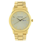 Titan Analog with Day and Date Quartz Champagne Dial watch for Men - 1650YM06