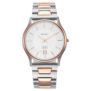 Titan Edge Metal Silver Dial Leather Strap Watch 1683KM01 - KRISHNA WATCH COMPANY