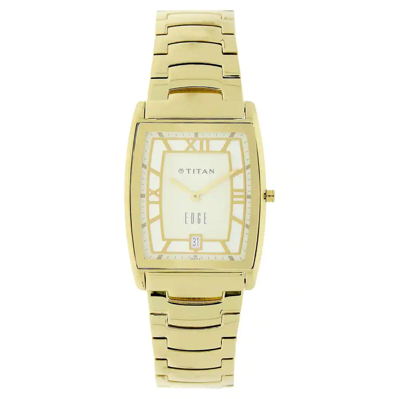 TITAN Edge Off White Dial Metal Strap Watch 1684YM01 - KRISHNA WATCH COMPANY