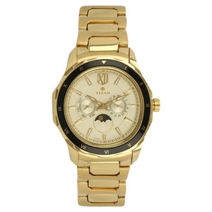 Titan Quartz Multifunction Champagne Dial watch for Men - 1688KM01 - KRISHNA WATCH COMPANY