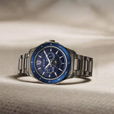 Titan Regalia Premium Blue Dial Stainless Steel Strap Watch for Men 1688KM07