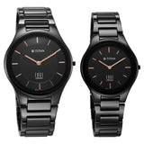 Titan Edge Pair Black Dial Analog Ceramic Strap watch for Couple - 16962653NC01P