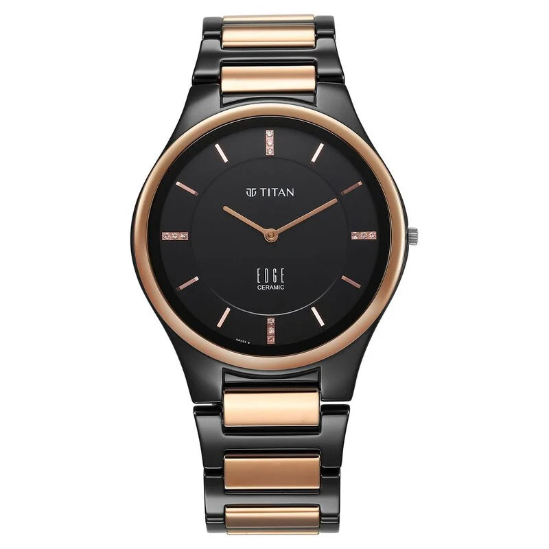 Titan Edge Ceramic Quartz  Diamonds  Watch for Men  1696KC02