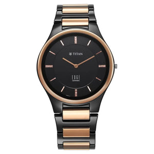 Titan Edge Ceramic Quartz Diamonds Watch for Men - 1696KC02 - KRISHNA WATCH COMPANY