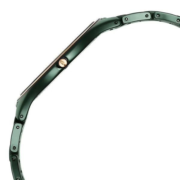 Titan Edge Bicolour Quartz Analog Green Dial And Green Ceramic Strap Watch For Men 1696kc10
