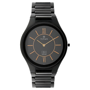 Titan Edge Ceramic Black Dial Analog Ceramic Strap watch for Men 1696NC01 - KRISHNA WATCH COMPANY