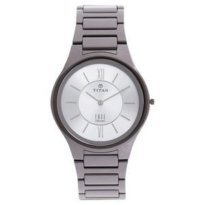 Titan Edge Ceramic Silver Dial Analog Ceramic Strap watch for Men NR1696QC02 - KRISHNA WATCH COMPANY