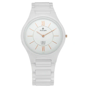 Titan Edge Ceramic in Arctic White NP1696QC04 (DJ525) - KRISHNA WATCH COMPANY