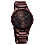Titan Wine Ceramic Quartz Analog Maroon Dial Ceramic Strap Watch For Men 1696qc19