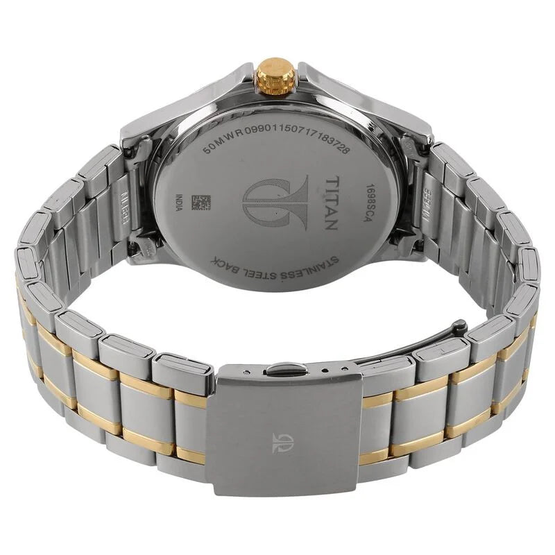 Titan Workwear Silver Dial Quartz Multifunction Stainless Steel Strap watch for Men  1698BM01