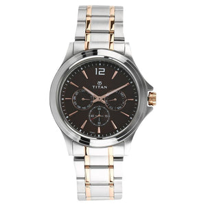 Titan Workwear Quartz Multifunction Brown Dial watch for Men - 1698KM01 - KRISHNA WATCH COMPANY