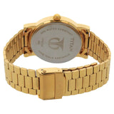 Titan Silver Dial Golden Stainless Steel Strap Watch - 1712YM02