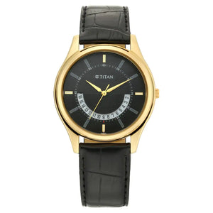 TITAN Lagan - Black Dial Leather Strap 1713YL01(DK534) - KRISHNA WATCH COMPANY