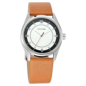 Titan Quartz Analog White Dial Leather Strap Watch for Men 1729sl03 - KRISHNA WATCH COMPANY