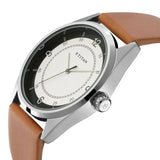 Titan Quartz Analog White Dial Leather Strap Watch for Men  1729sl03