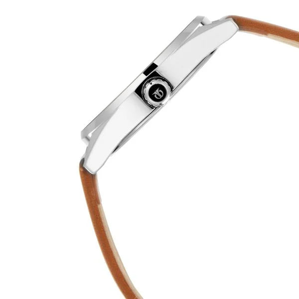 Titan Quartz Analog White Dial Leather Strap Watch for Men  1729sl03