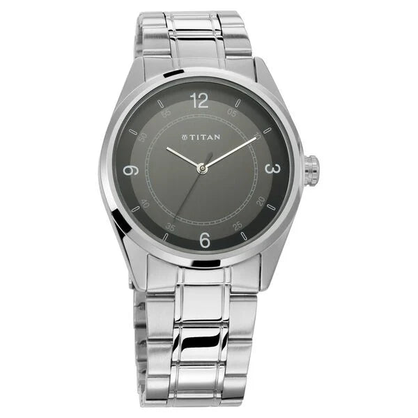 Titan Men's Eleganza Lumina Blue: Luminous Dial Watch with Sophisticated Link Metal Strap 1729sm03