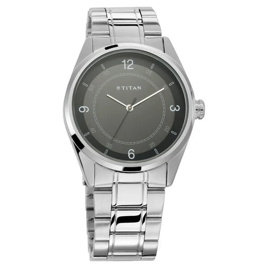 Titan Men's Eleganza Lumina Blue: Luminous Dial Watch with Sophisticated Link Metal Strap 1729sm03