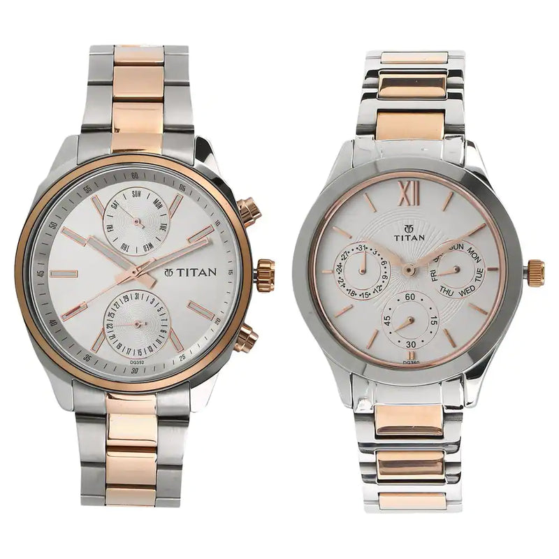 Titan Bandhan White Dial Stainless Steel Strap Watches  - 17332570KM01