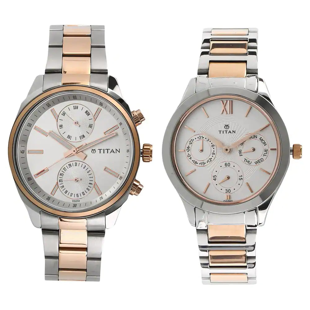 Titan Bandhan White Dial Stainless Steel Strap Watches  - 17332570KM01