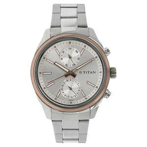 Titan Workwear Quartz Multifunction Silver Dial Watch for Men - 1733KM02 - KRISHNA WATCH COMPANY