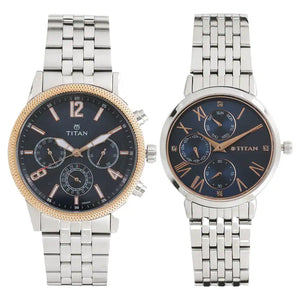Titan Bandhan Blue Dial Stainless Steel Strap Watches 17342569KM01 - KRISHNA WATCH COMPANY