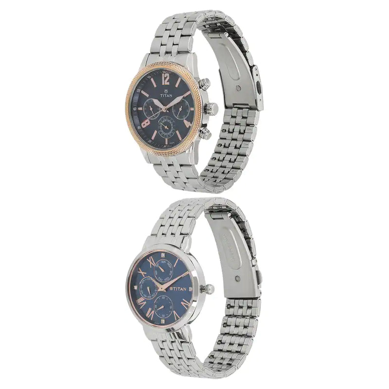 Titan Bandhan Blue Dial Stainless Steel Strap Watches 17342569KM01