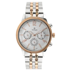 Titan Workwear Watch with White Dial & Stainless Steel Strap - 1734KM02 - KRISHNA WATCH COMPANY