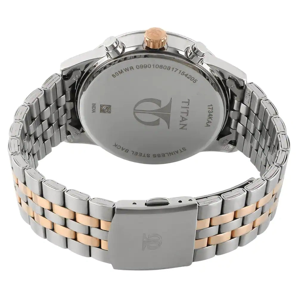 Titan Workwear Watch with White Dial & Stainless Steel Strap 1734KM02