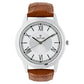 Titan Silver Dial Brown Leather Strap Watch NN1735SL01 (DG399)