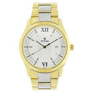 Titan Quartz Analog White Dial Stainless Steel Strap Watch for Men - 1739BM01 - KRISHNA WATCH COMPANY