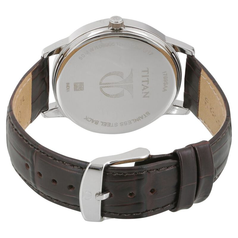 Titan Quartz Multifunction White Dial Leather Strap Watch for Men NQ1769SL04 / 1769SL04 - KRISHNA WATCH COMPANY