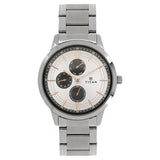 Titan Workwear White Dial Quartz Multifunction Stainless Steel Strap watch for Men 1769sm02