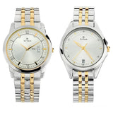 Titan Bandhan Quartz Analog with Day and Date Silver Dial Stainless Steel Strap Watch for Couple 17742565bm01