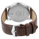 TITAN Silver Dial Brown Strap Watch - 1774SL01
