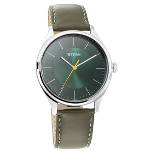 Titan Men's Urban Edge Lustrous Green Dial Leather Watch 1802SL04 - KRISHNA WATCH COMPANY