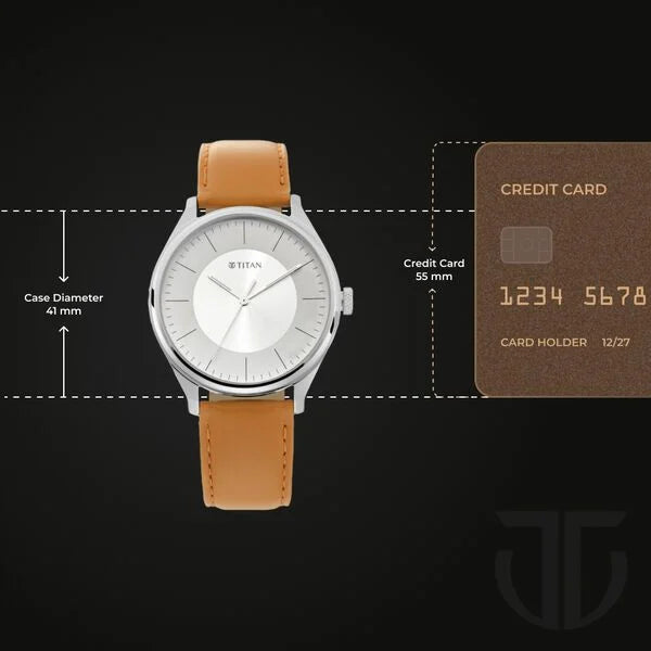 Titan Men's Urban Edge Lustrous White Dial Leather Watch - NP1802SL07