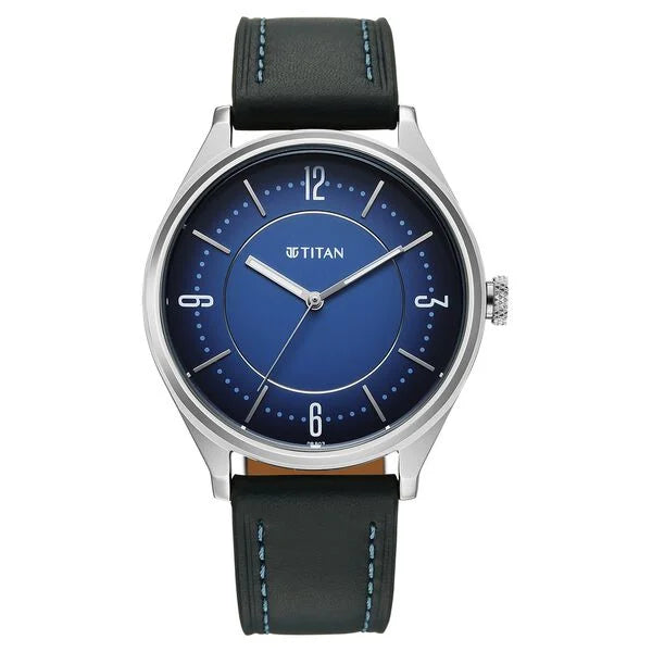 Titan Neo Basics Analog Leather Strap Watch for Men - 1802SL21 - KRISHNA WATCH COMPANY