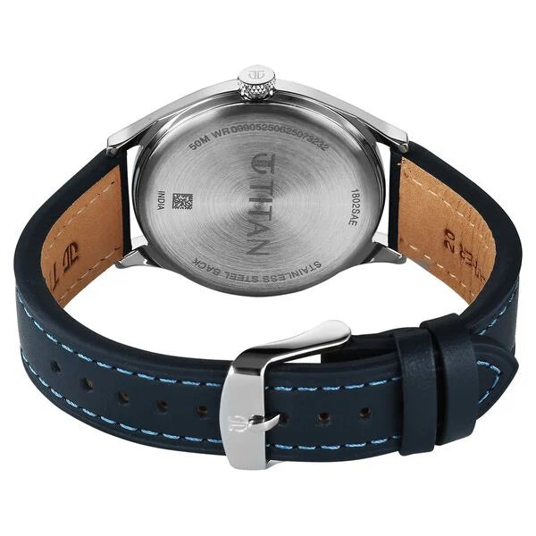 Titan Neo Basics Analog Leather Strap Watch for Men - 1802SL21