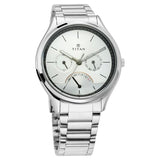 Titan Quartz Multifunction Silver Dial Stainless Steel Strap Watch for Men 1803SM01 - KRISHNA WATCH COMPANY