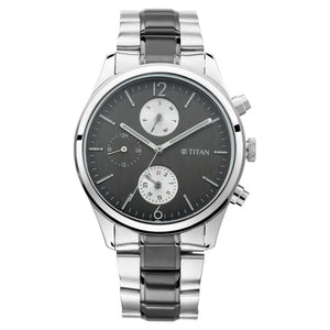 Titan Workwear Watch with Anthracite Dial & Metal Strap NP1805KM02 (DK746) - KRISHNA WATCH COMPANY