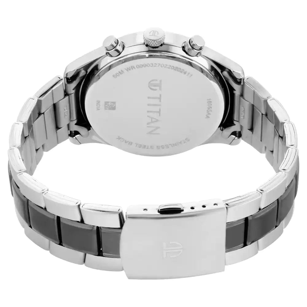 Titan Workwear Watch with Anthracite Dial & Metal Strap NP1805KM02 (DK746)