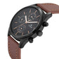 Titan Men's Metropolitan Charm: Men's Multifunctional Black Watch with Leather Strap 1805NL01