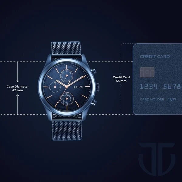 TITAN Neo Splash Blue Dial Stainless Steel Strap Watch 1805QM02