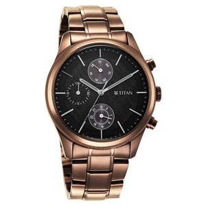 Titan Neo Splash Quartz Multifunction Black Dial Watch for Men - 1805QM04 - KRISHNA WATCH COMPANY