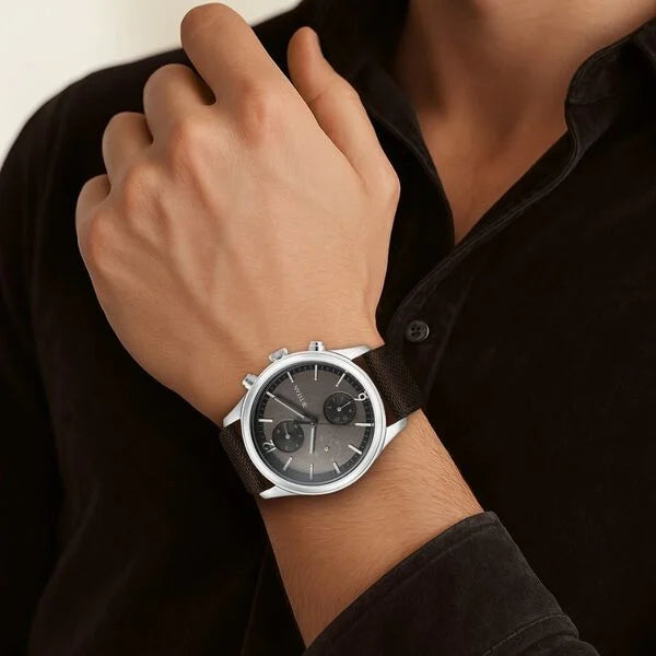 Titan Wrist Wit Quartz Analog with Day and Date Brown Dial Leather Strap Watch for Men 1805SL12