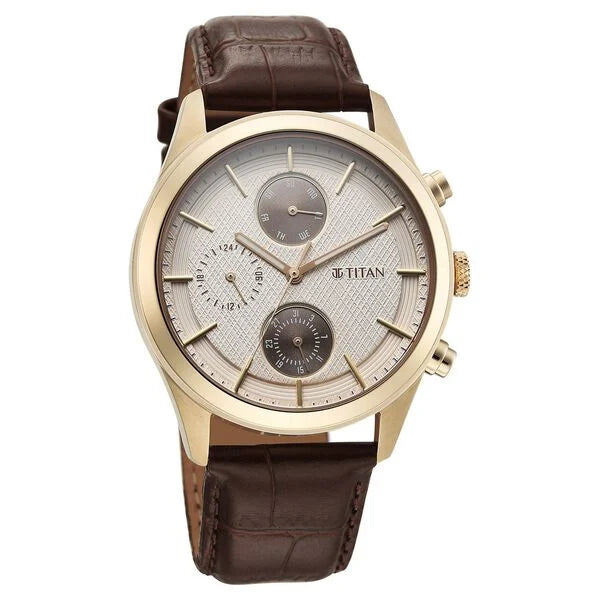 Titan Classique Neo Splash Analog with Cream Dial Watch for Men 1805wl03