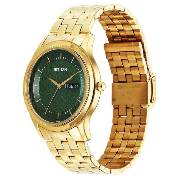 Titan Karishma Quartz Analog with Day and Date Green Dial Watch For Men - 1824YM02